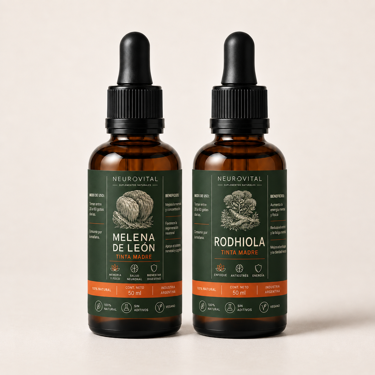 FOCO + CLARIDAD MENTAL — Rhodiola + Melena de León